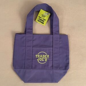 Trader Joe's Purple Mini Canvas Tote Bag Halloween Trick or Treat
